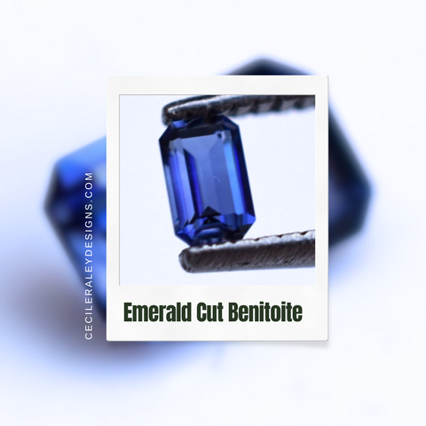 Benitoite emerald cut