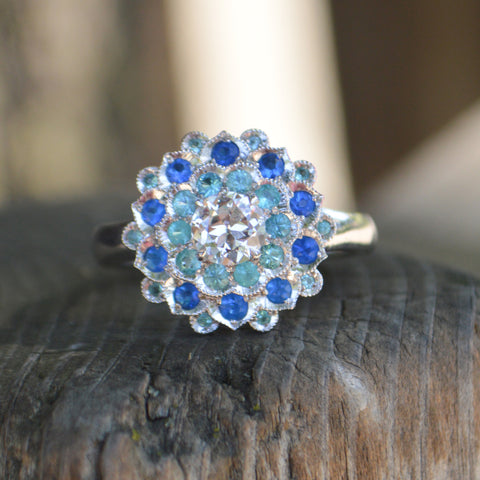 Diamond, Paraiba and Hauyne (Juliette Ring)