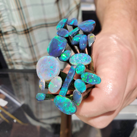 Opals on daps ready for polish