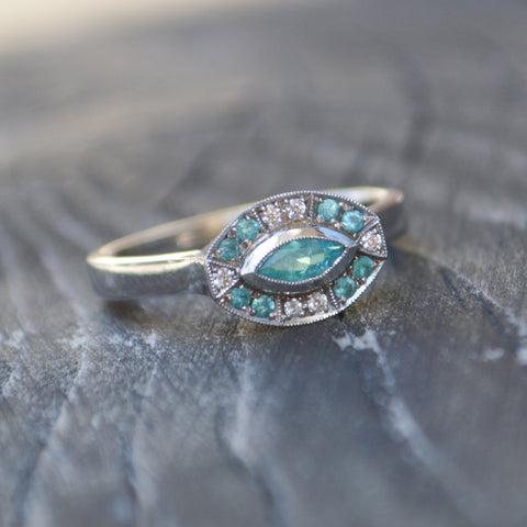 Paraiba and Diamond (Cleo Ring)