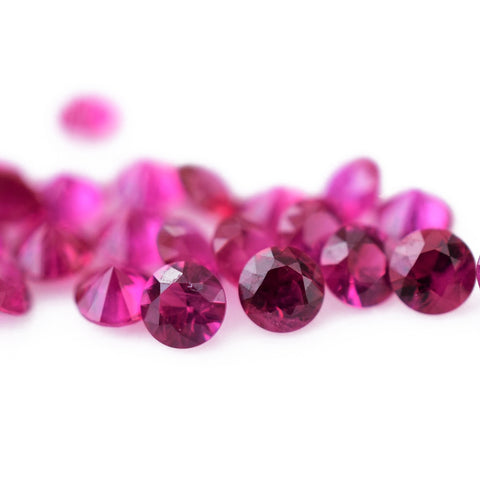 2.2mm Loose Pink Burma Ruby Round Melee 
