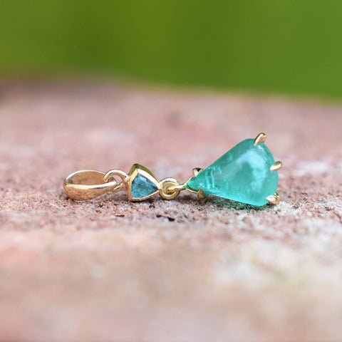 Paraiba and Emerald Pendant