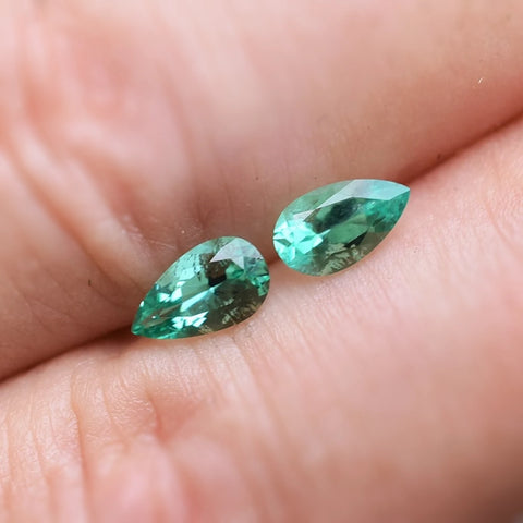 86 cts Matched Pair Russian Emerald Pears from Malyeshevo