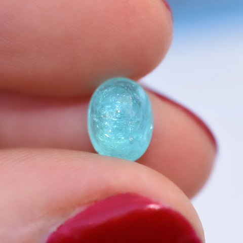 1.84 Carat Blue Paraiba Tourmaline Cabochon from Brazil